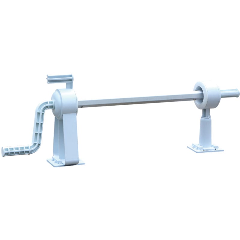 Enrouleur Amovible de Bâche pour Piscine Hors Sol Jusqu'à 6m de Longueur - Robuste, Pratique et Adaptable sur Margelles Plates