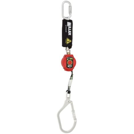 Enrouleur antichute à rappel automatique TURBOLITE EDGE. sangle avec 1/4 tour + mousqueton 60 mm - MILLER