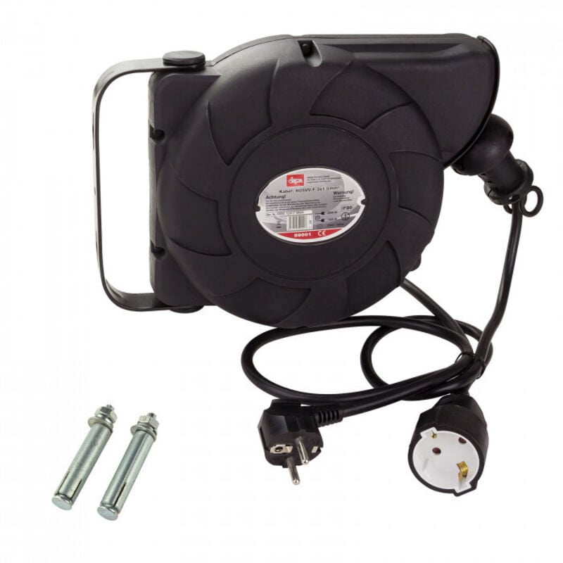 Enrouleur automatique câble électrique H05VV-F 3G 3x1,5 mm² 10 m