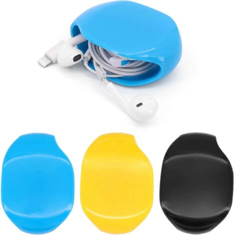 Enrouleur automatique de câble, étui de rangement rétractable en 3 pièces pour câbles USB, câbles d'écouteurs et câbles de charge.
