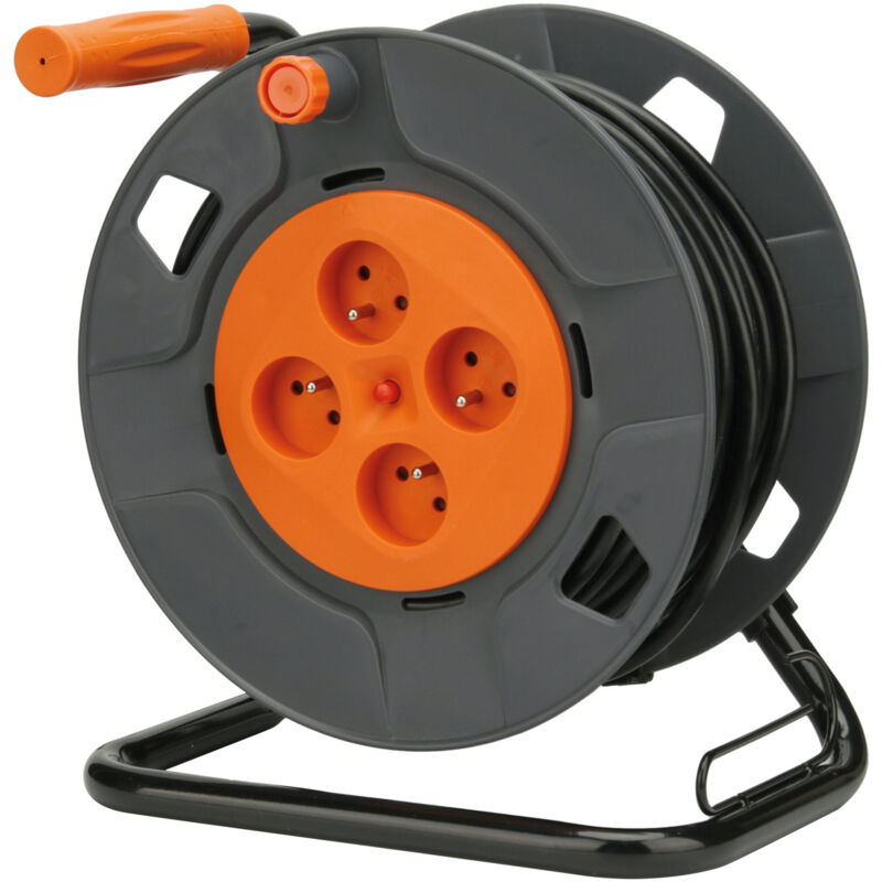 Enrouleur bricolage 4 prises 16A - 3G1,5mm² 40m - Orange Zenitech