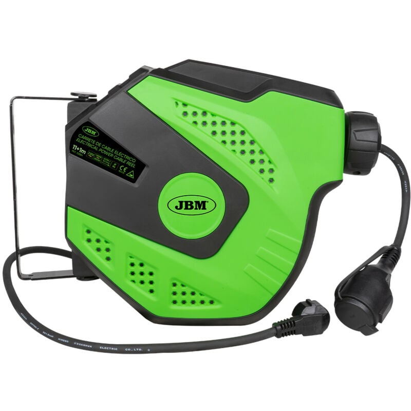 Enrouleur de câble électrique - 12m - vert JBM 53584