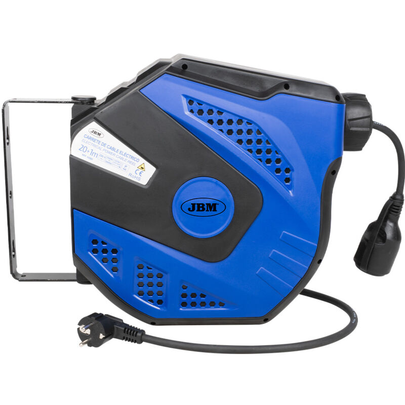 Enrouleur de câble électrique 21M - bleu JBM 53585