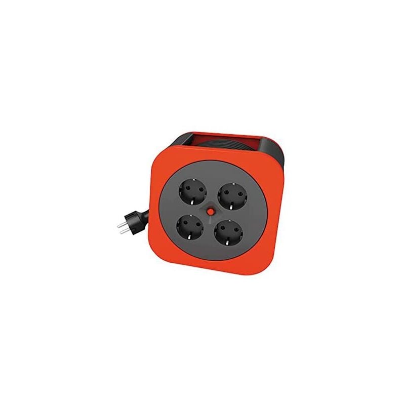 REV 0010012600 base multiple 10 m 4 prises CA Intérieur Noir, Rouge