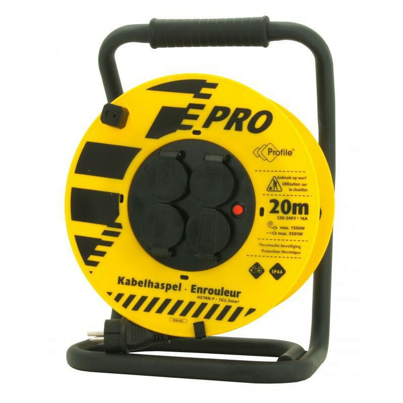 Enrouleur chantier 20M 4 prises 3X2.5 IP44