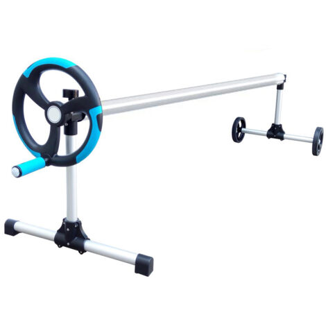 Enrouleur De Bâche Piscine OK-Living 520cm - Tube Télescopique Aluminium Argenté