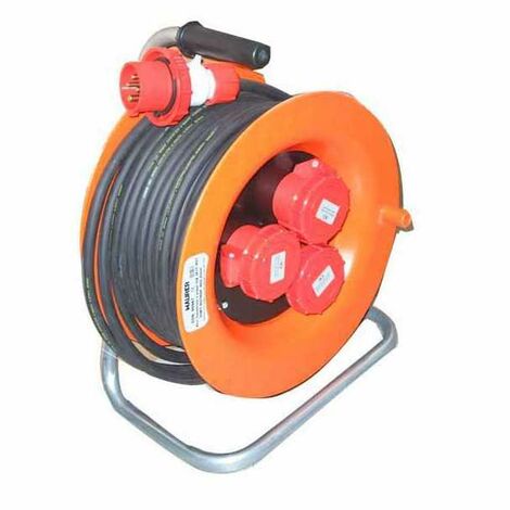 Enrouleur de câble 30 m 4X2,5 3X3P CEE IP55 Rose