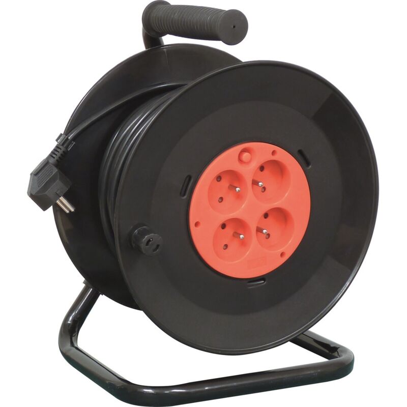 Enrouleur electrique 40 Mtrs - 3x1.5 -4 prises +t HO5VV-F 230V Sodelec 01555