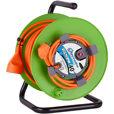 Enrouleur de câble électrique jardin L. 40 m ho5vvf 3g1.5, ELECTRALINE