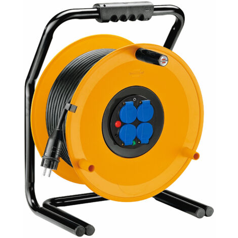 Enrouleur de câble MAXI GARANT 4S à 4 prises avec clapets IP44 50m - H07RN-F 3G2,5