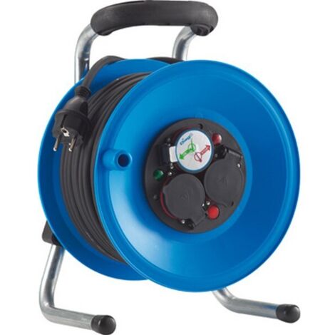 Enrouleur de câble, plastique, IP 44, qualité de câble néoprène, Type de câble : H07 RN-F 3G1,5, Long. de câble 40 m