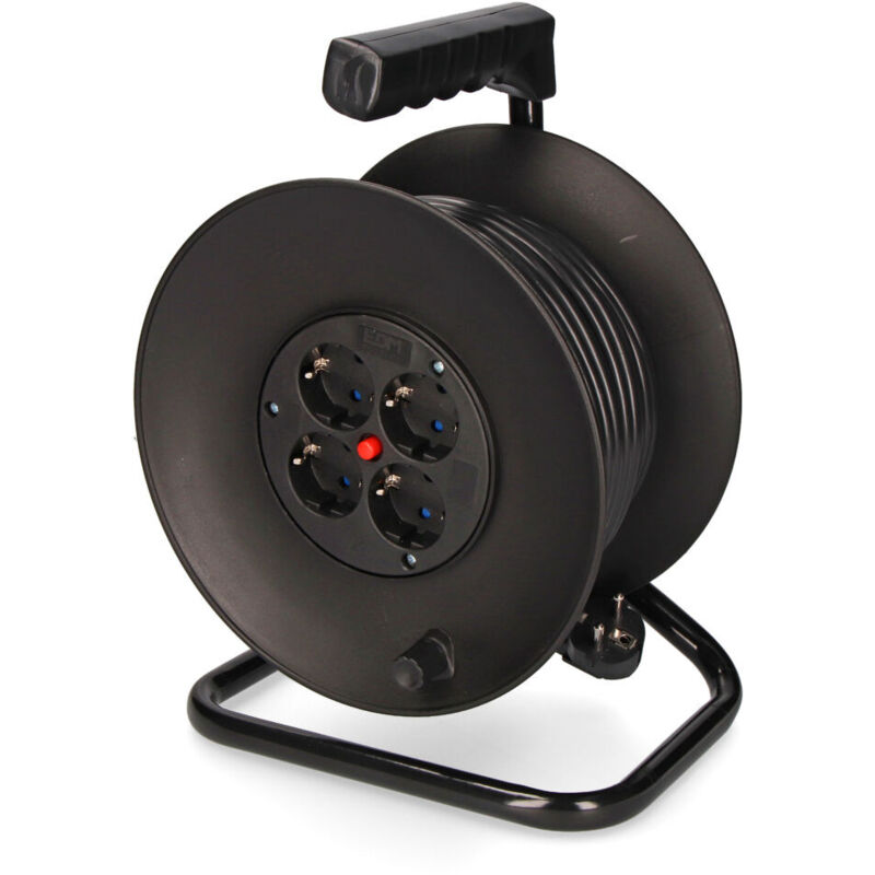 EDM - S.of. enrouleur de câble professionnel 25m 3x1,5mm 4 prises