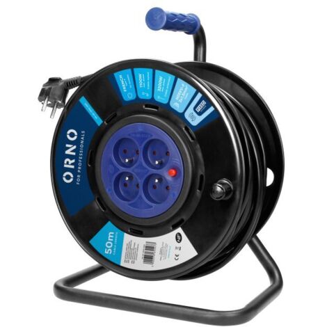 Enrouleur de câble rallonge 4 prises 3x1,5 50 m OR-AE-13292/50M