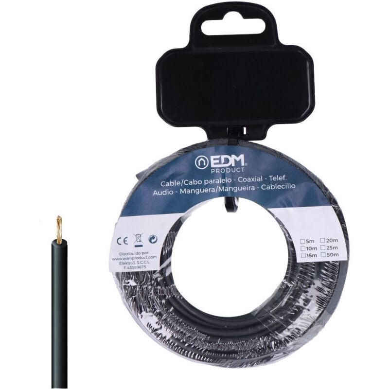 Câble h07z1-k 6 mm² noir 20 m