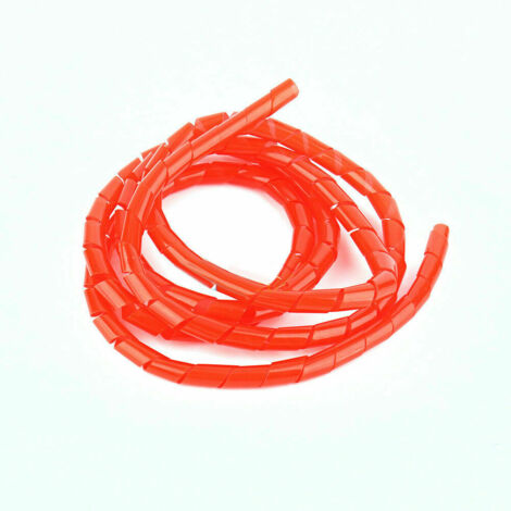 Enrouleur de câble spiralé de 5 m, 6 mm, rouge, pour PC, TV et bureau à domicile. Idéal pour dissimuler et ranger les câbles.