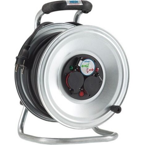 Enrouleur de câble, tôle d'acier, IP 44, qualité de câble néoprène, Type de câble : H07 RN-F 3G2,5, Long. de câble 30 m