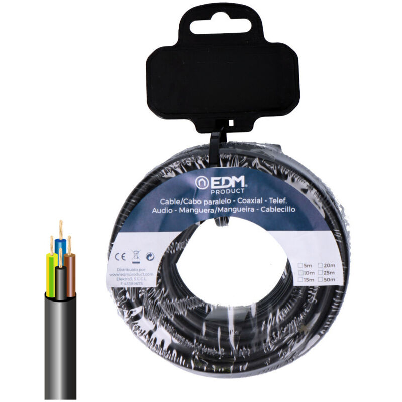 Tuyau tubulaire vv-k06/1kv 4 g 1,50 mm² noir 20 m