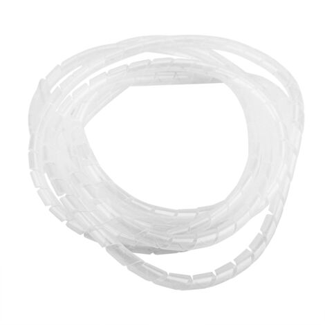 Enrouleur de câbles spiralé 10 m, blanc, 6 mm, pour PC, TV et bureau à domicile. Idéal pour dissimuler et ranger les câbles.