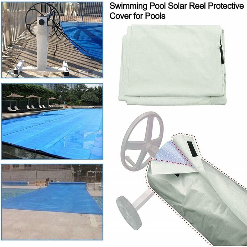 Ulisem - Enrouleur de Couverture Solaire Housse Protection - Anti-Vent/Pluie/Poussière/UV Couverture-écran Tissu Oxford 210D Bache Piscine pour