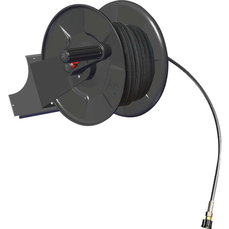 Enrouleur de flexible hp 20m 200 bar pour nettoyeur eau chaude Schneider S50281