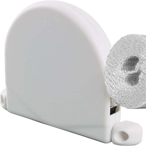 Enrouleur de rideau, enrouleur de cordon rotatif de 5 m pour stores enrouleurs, rotation à 180°, 14 mm x 5 m, avec sangle blanche