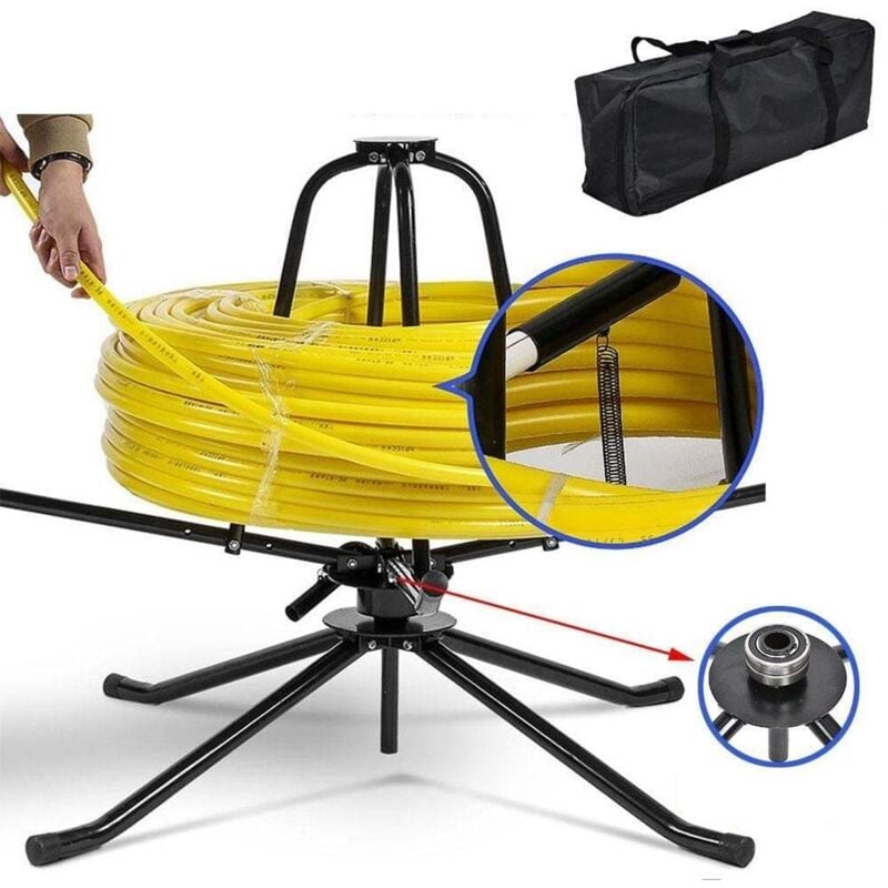 Enrouleur de tuyau de chauffage au sol max. 300 kg 600 m Enrouleur pour tuyau 16-32 mm pex pert al/pex Tuyau composite Chauffage au sol Dévidoir de