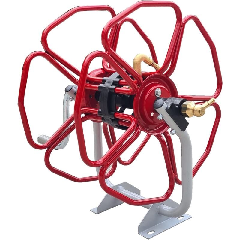 Enrouleur de tuyau de pulvérisation manuel Metalmicanti monté pour tuyau 9/13 capacité 60 m 07015 MC60SP