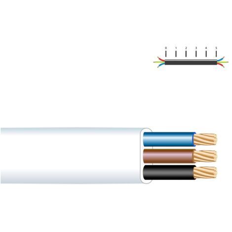 Enrouleur de tuyau plat 3x1,5mm blanc 20mts (audio)