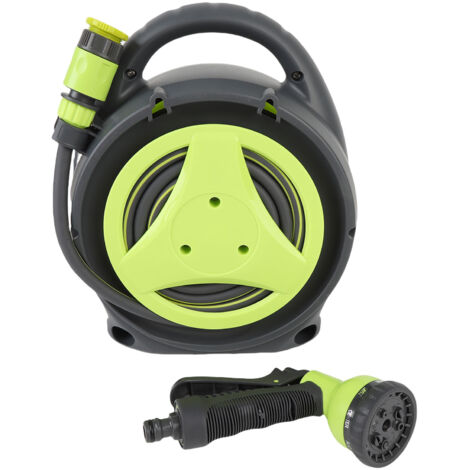 Enrouleur de tuyau Portable, eau verte à haute efficacité avec buse de pulvérisation 39,4 pieds pour jardin