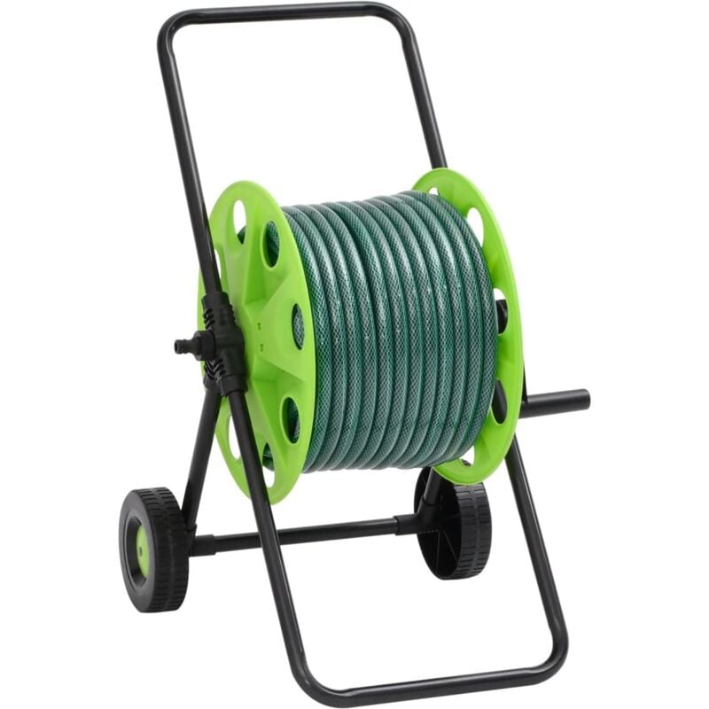 Chariot enrouleur vert avec jeu de raccords de tuyaux 1,9cm 20m Vidaxl