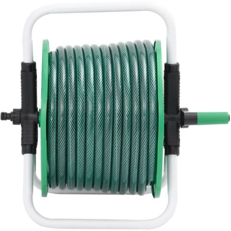 Enrouleur de tuyau vert sur pied avec tuyau de 30 m PVC CFW48667