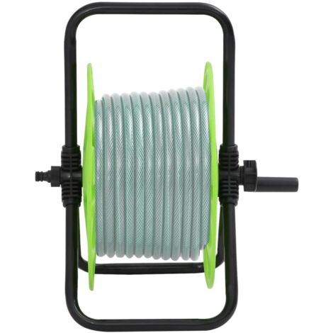 Enrouleur de tuyau vert sur pied pour tuyau de 45 m 1/2" acier CFW89503