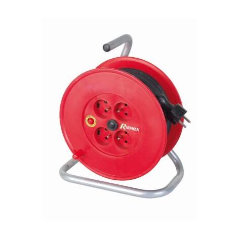 Enrouleur electrique 4 prises 15m 3x1,5 H05VV-F pieds métal