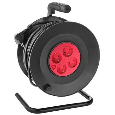 Enrouleur électrique 4 prises 16A 15 mètres – Protection anti-surcharge – Câble H05 VVF 3G1.5 – Puissance 3500W – Horoz Electric
