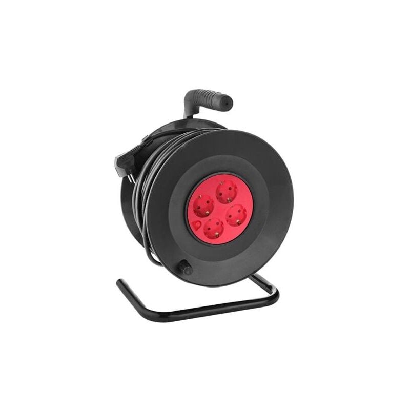 Enrouleur électrique 4 prises 16A L.15 mètres Protection anti-surcharge