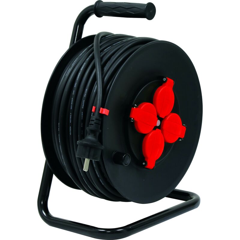 Drakkar Equipement - enrouleur électrique manuel avec disjoncteur 40 Mtrs- 2,5MM2 -nf 03102