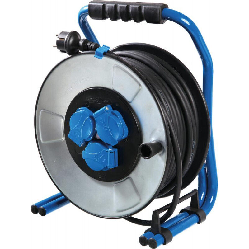 Metallkabeltrommel mit Schutzisolierung 50m H07RN-F 3G1,5 IP44