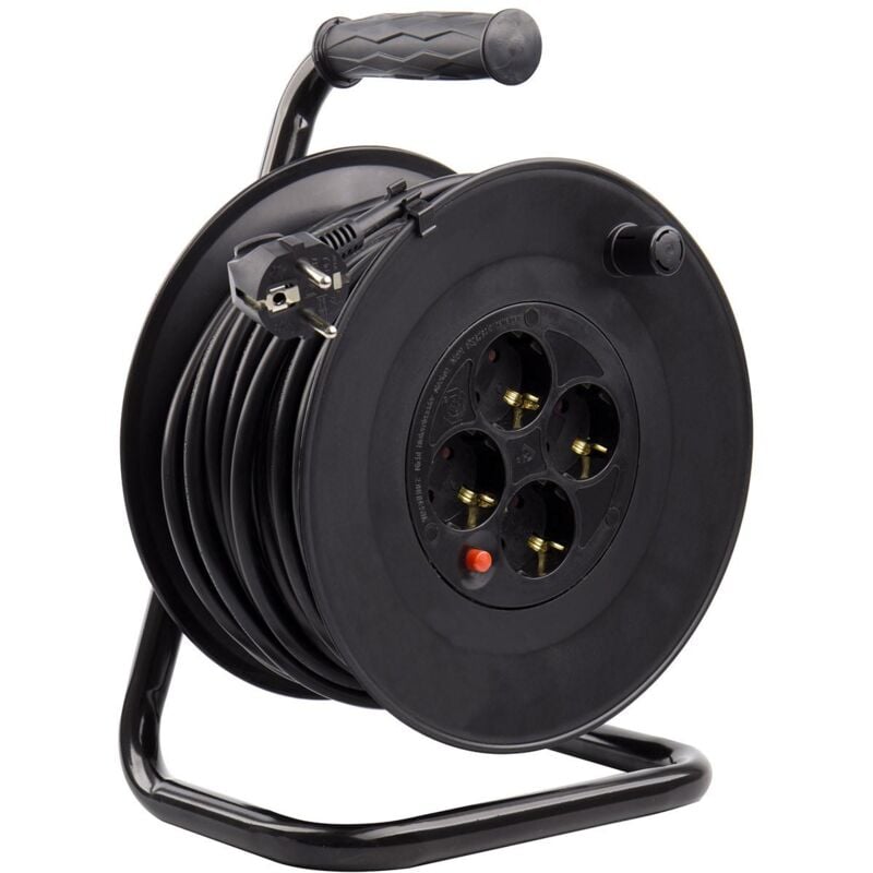 Enrouleur extensible 25m 3x1.5 mm Noir