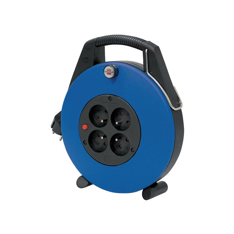 Enrouleur de câble Confort-Line cl-x avec 4 prises - 10m H05VV-F 3G1,0 Noir/Bleu