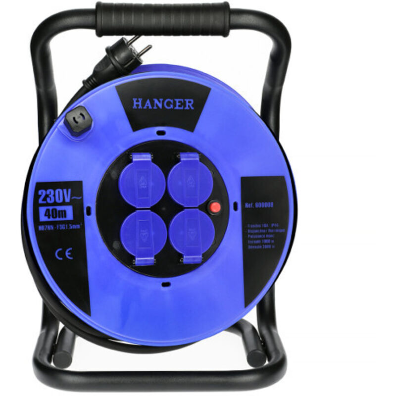 Enrouleur électrique 40m H07RN-F 3G 1,5mm² Hanger 600008