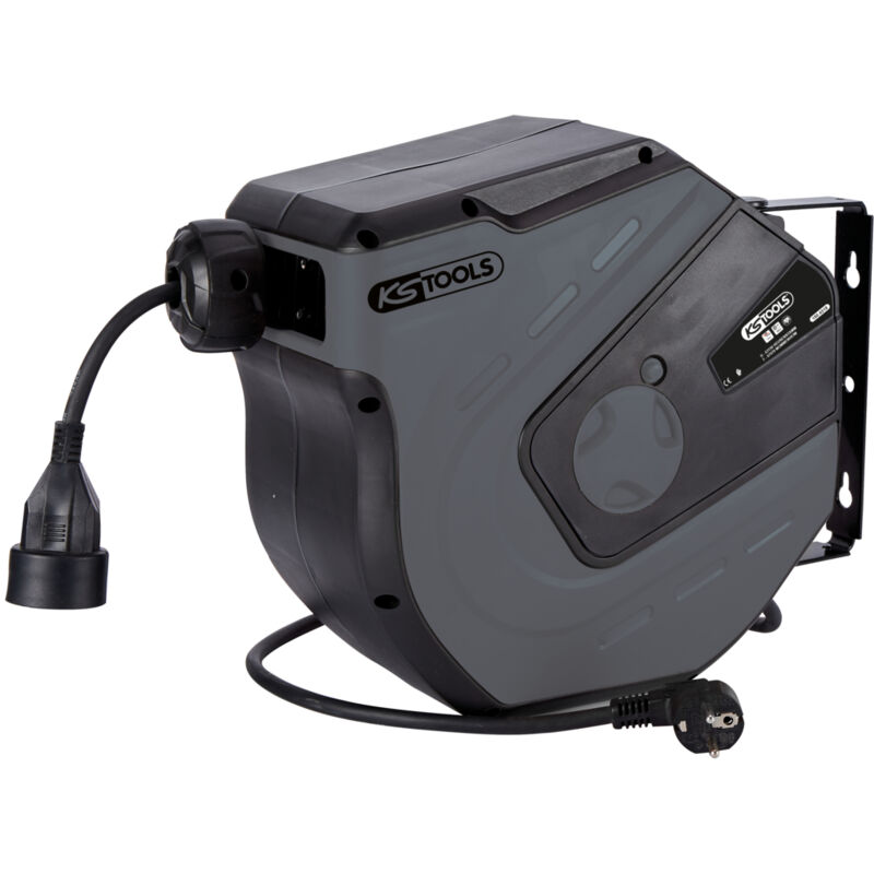 Kstools - ks Tools - Enrouleur électrique mural, 3x2,5mm² - 15m - gris - 150.4318