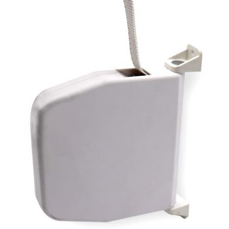 Enrouleur manuel pour volet roulant – Couvercle amovible pour changement rapide de sangle – Finition en PVC blanc – Orientation 180°