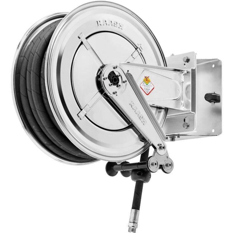Raasm - Enrouleur air et eau 20 m ø g 1 (f) 20 bars Inox 304 avec enroulement automatique et support mural pivotant RA.8552.102