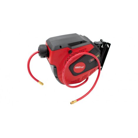 Enrouleur pneumatique automatique 10 mètres – Tuyau PVC 8 mm – Pression max 150 PSI – Raccord rapide 1/4 BSPT – Angle pivotement 180° – Kroftools