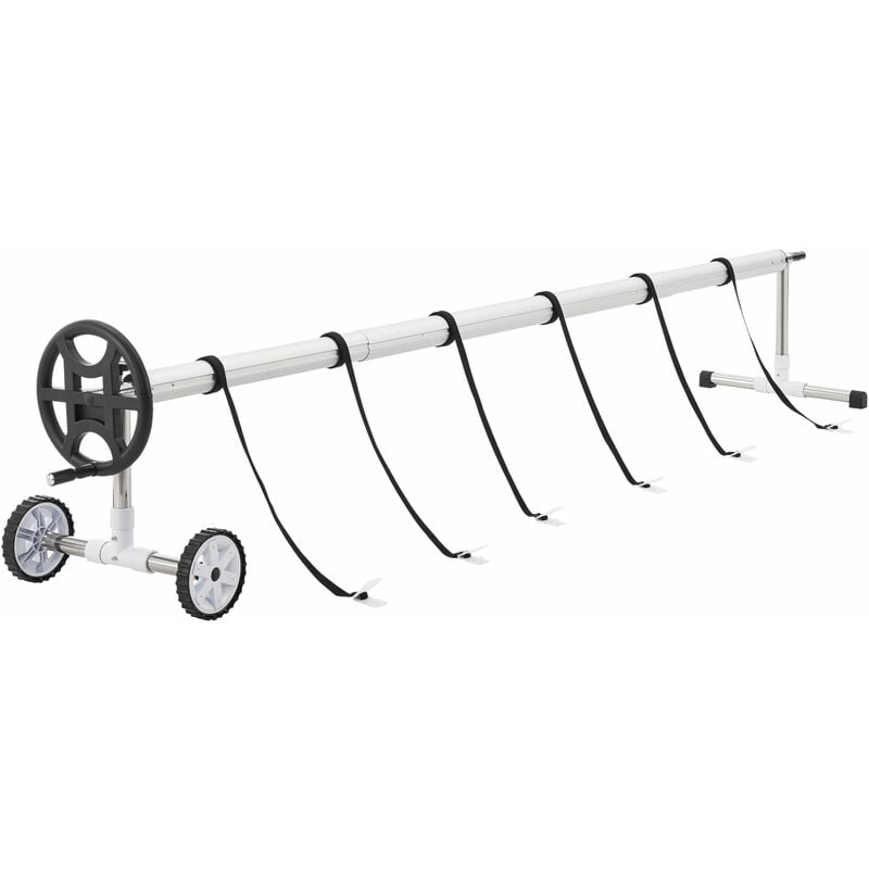 Enrouleur pour bâche de piscine à longueur réglable 300-630 cm