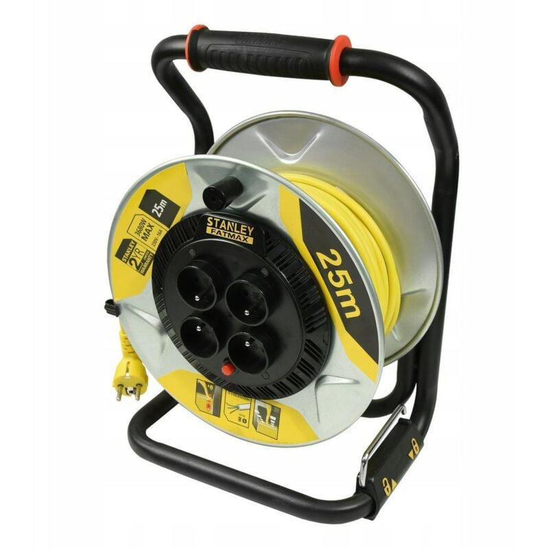 Câble d'extension enrouleur stanley 25m 3x1,5mm 16A IP20
