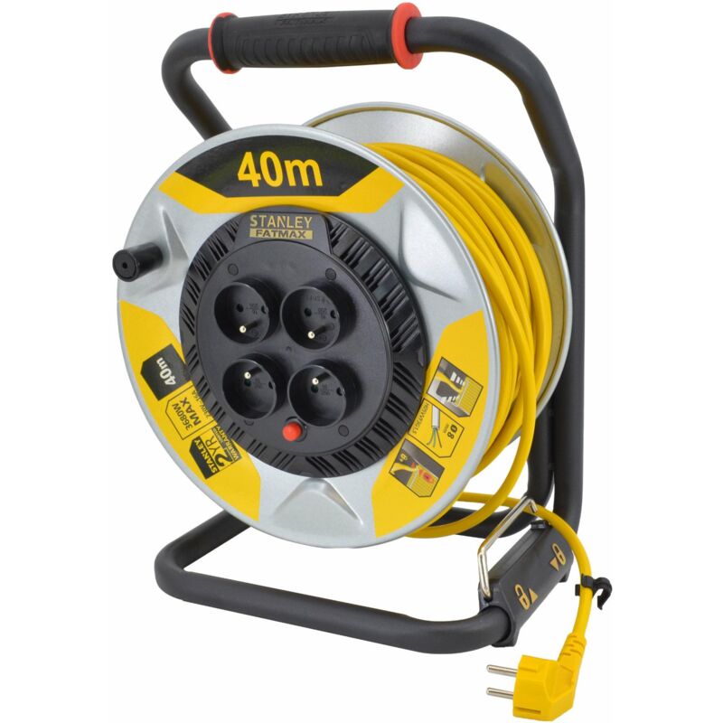 Stanley przedłużacz bębnowy 40m 3x1,5mm 16a ip20