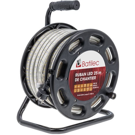 Enrouleur Ruban LED de Chantier 25mètres– Puissant, Robuste et Pratique - BATILEC