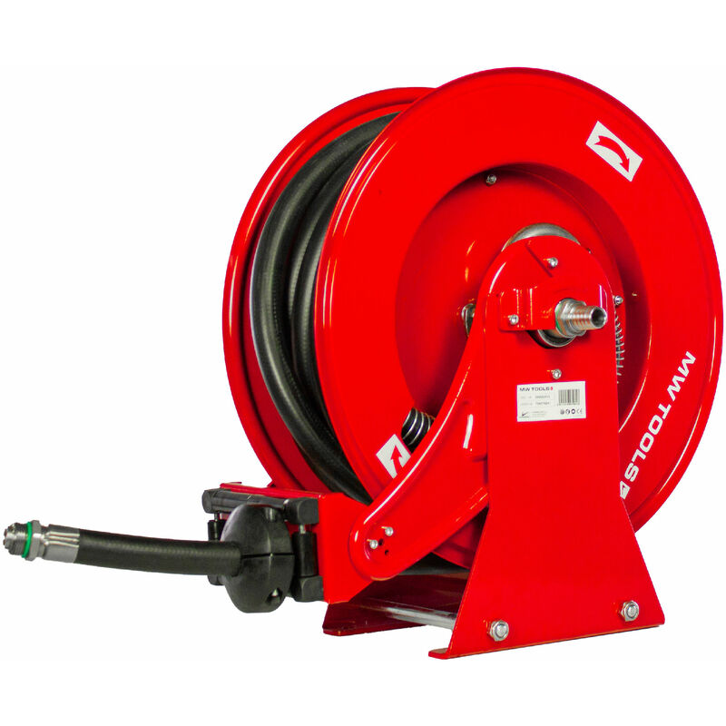 Enrouleur AdBlue 10 m ø 3/4 20 bars Acier peint avec enroulement automatique et support mural fixe Mw Tools SHAD3410