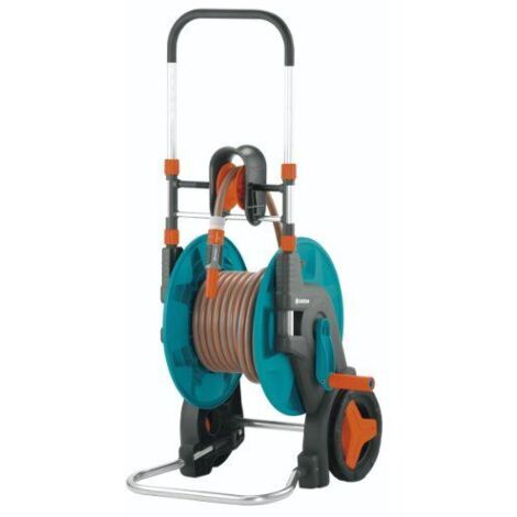 Enrouleur tuyau arrosage sur roues 60m – Chariot stable avec dispositif anti-goutte – Compatible système GARDENA Profi – Pour jardins moyens à grands